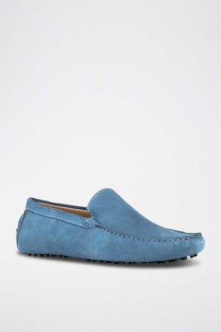 Mocassins en croûte de cuir Lenny - Bleu