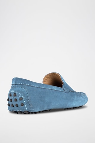 Mocassins en croûte de cuir Lenny - Bleu