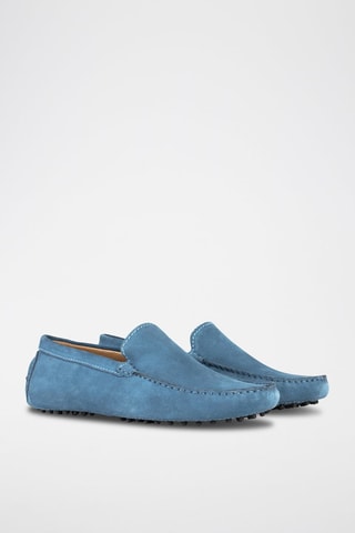 Mocassins en croûte de cuir Lenny - Bleu