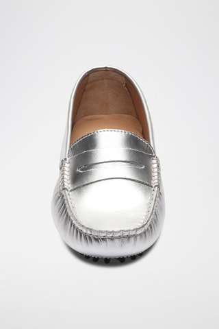 Mocassins en cuir nappa Thandie - Argenté