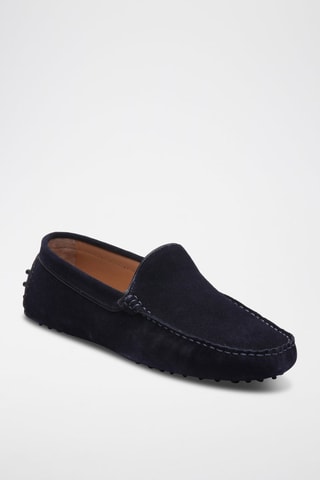 Mocassins en croûte de cuir et cuir nappa Colin - Bleu