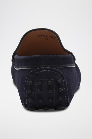 Mocassins en croûte de cuir et cuir nappa Colin - Bleu