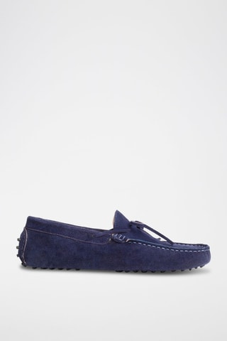 Mocassins en croûte de cuir Johnny - Bleu
