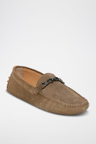 Mocassins en croûte de cuir Jace - Marron