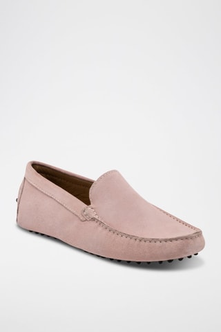 Mocassins en croûte de cuir Lenny - Rose