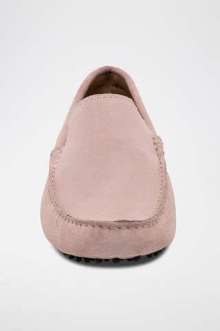 Mocassins en croûte de cuir Lenny - Rose