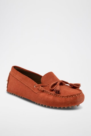 Mocassins en nubuck January - Rouge