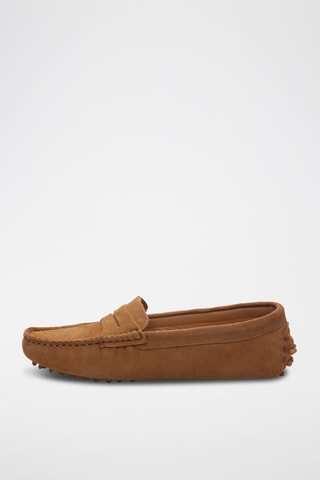Mocassins en croûte de cuir Thandie - Marron