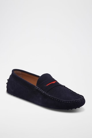 Mocassins en croûte de cuir Drake - Bleu
