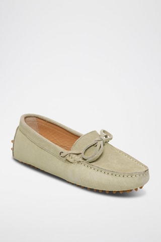 Mocassins en croûte de cuir Newton - Beige