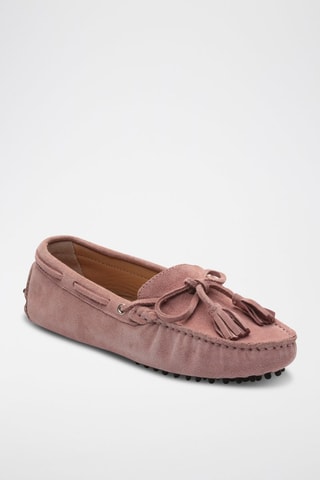 Mocassins croûte de cuir January - Rose