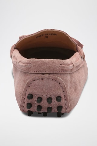 Mocassins croûte de cuir January - Rose