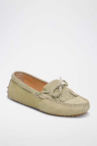 Mocassins en croûte de cuir Emma - Beige