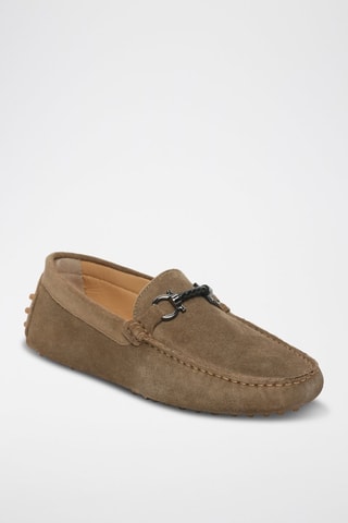 Mocassins en croûte de cuir Trenton - Marron