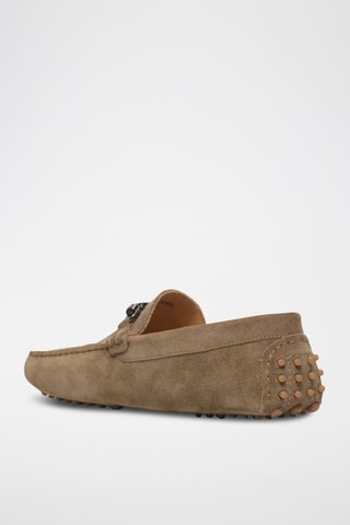 Mocassins en croûte de cuir Trenton - Marron