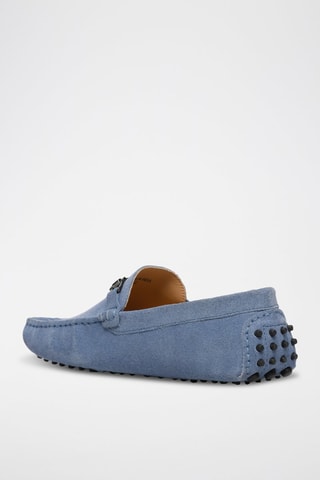 Mocassins en croûte de cuir Luke - Bleu