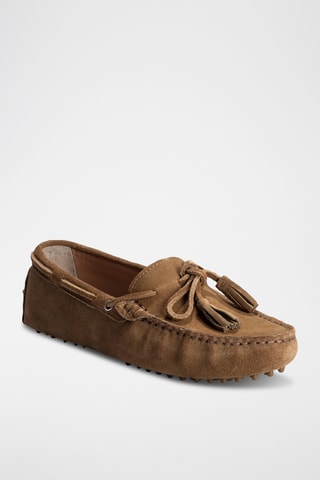 Chaussures bateau en nubuck January - Marron