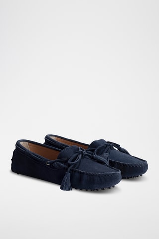 Chaussures bateau en nubuck January - Bleu