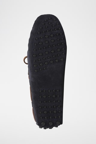 Chaussures bateau en nubuck Morlan - Bleu