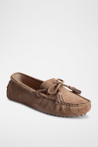 Chaussures bateau en nubuck January - Beige