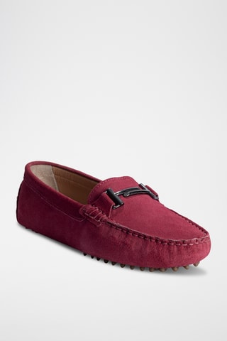 Mocassins en nubuck Bandy - Rouge