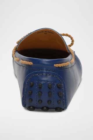 Chaussures bateau en cuir nappa York - Bleu
