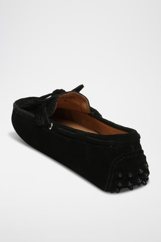 Chaussures bateau en nubuck January - Noir