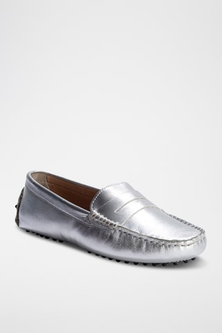 Mocassins en cuir nappa Deira - Argenté