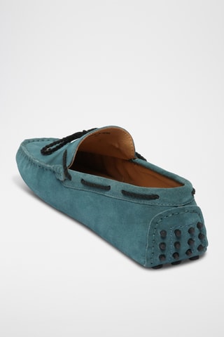 Chaussures bateau en nubuck York - Bleu