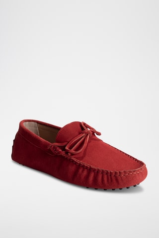 Mocassins en croûte de cuir Johnny - Rouge