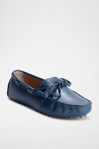 Chaussures bateau en cuir nappa January - Bleu
