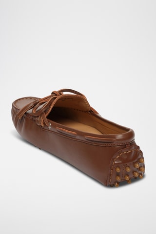 Chaussures bateau en cuir January - Camel