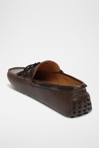 Chaussures bateau en cuir nappa Butler - Marron