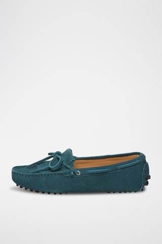 Chaussures bateau en nubuck Emma - Turquoise