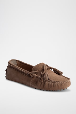Chaussures bateau en nubuck Lily - Beige
