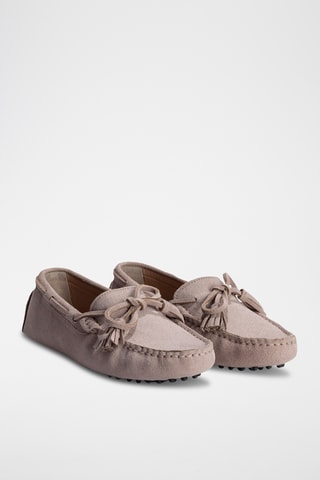 Chaussures bateau en nubuck Lily - Beige
