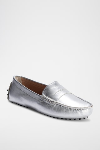 Mocassins en cuir Thandie - Argenté
