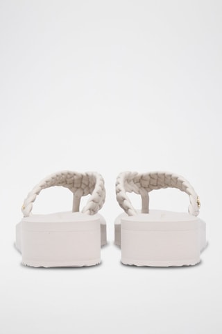 Tongs compensées - Ecru