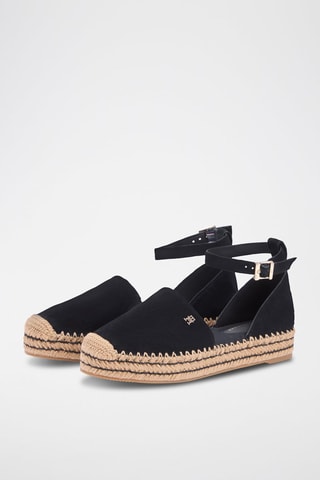 Espadrilles en cuir de mouton nubuck - Noir