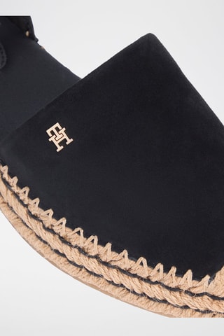 Espadrilles en cuir de mouton nubuck - Noir