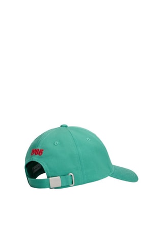 Casquette en coton biologique - Vert clair et rouge
