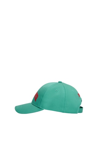 Casquette en coton biologique - Vert clair et rouge