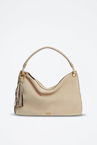 Sac porté épaule en nubuck - Marron clair