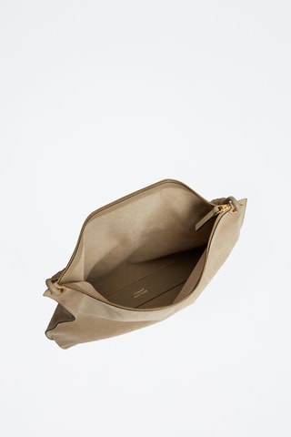 Sac porté épaule en nubuck - Marron clair