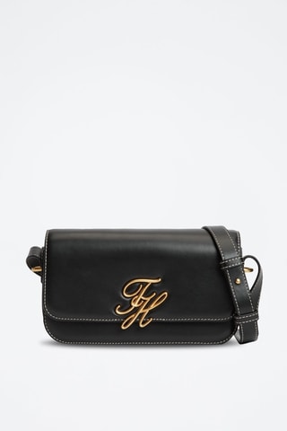 Sac bandoulière en cuir - Noir