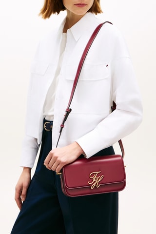 Sac bandoulière en cuir - Bordeaux
