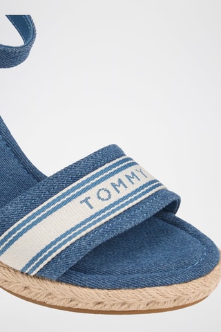 Sandales compensées en jean - Bleu