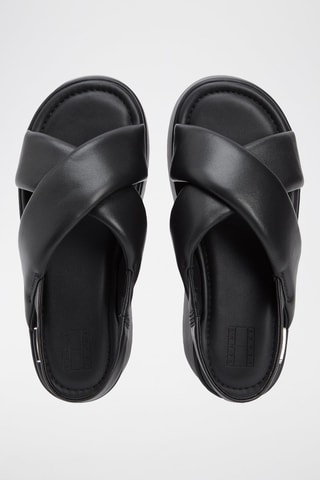Sandales plateformes en cuir nappa - Noir