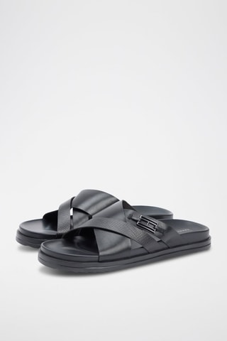 Mules en cuir nappa - Noir