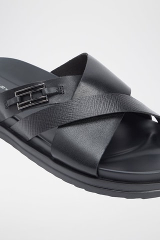 Mules en cuir nappa - Noir